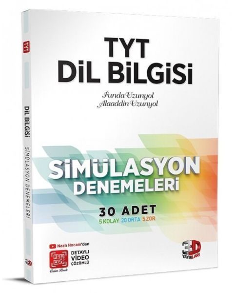 3D Yayınları TYT Dil Bilgisi Simülasyon 30 Adet Denemeleri Çözüm  (4022)