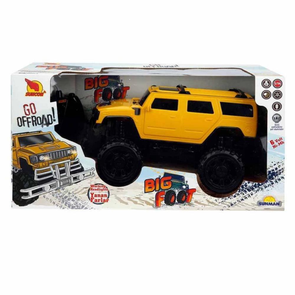 CLZ505 1:14 Uzaktan Kumandalı Big Foot Usb Şarjlı Hummer 34 cm. - Sarı