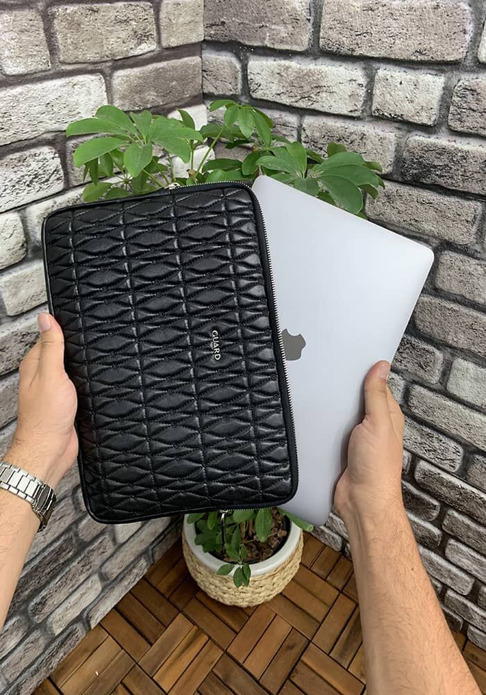 CLZ359  Nakış Desenli Siyah Clutch Çanta