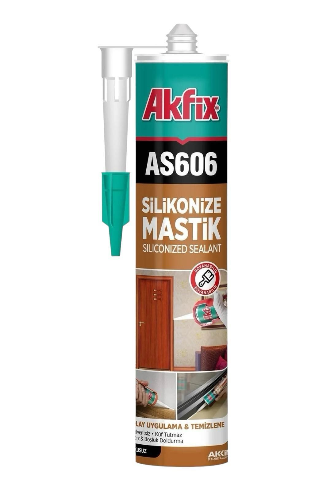 CLZ202 Akfix AS606 Silikonize Mastik Bej 500 gr