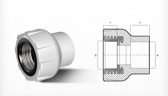 CLZ202 Ege Yıldız PPRC 20X1/2 Dişi Adaptör Gri