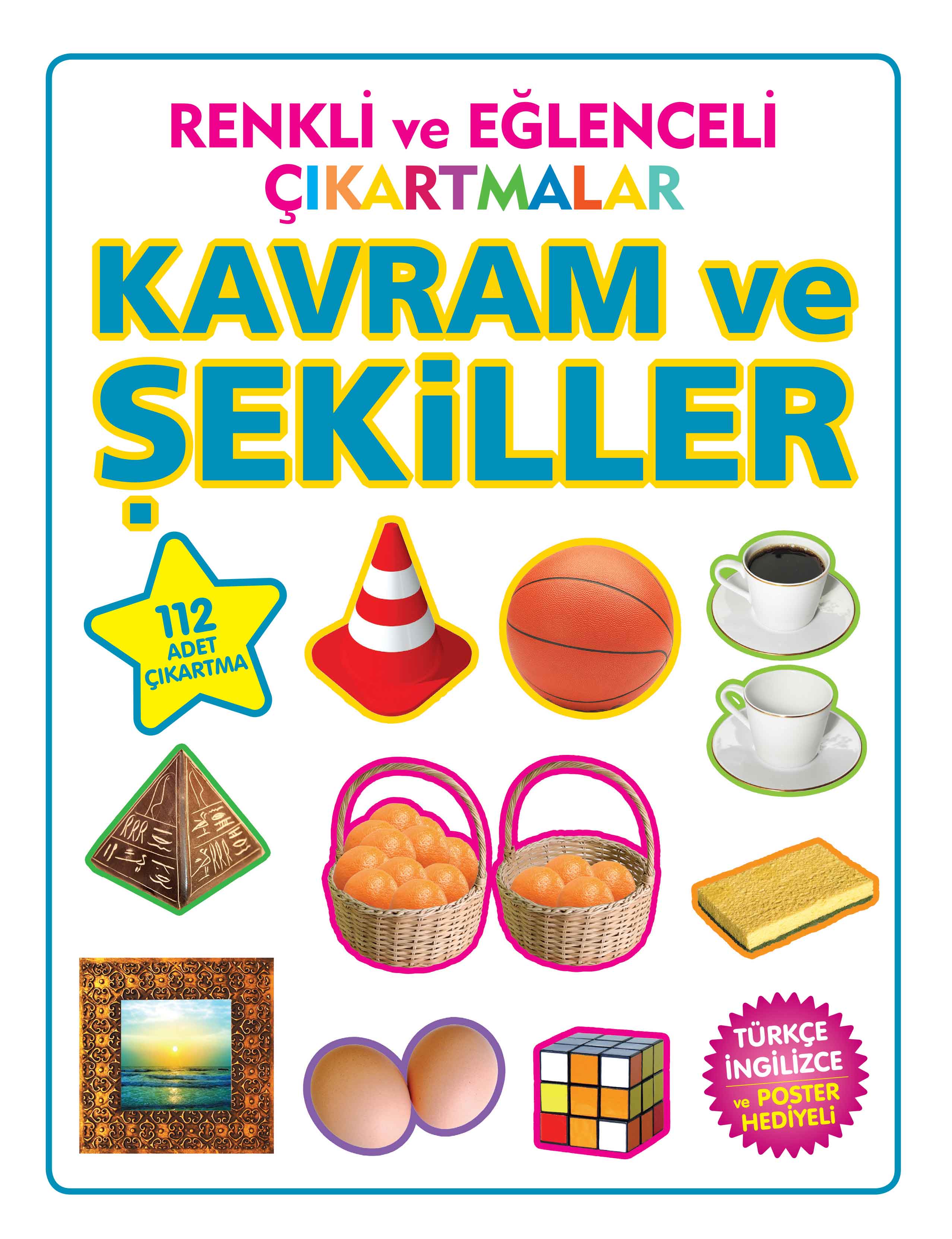 Renkli ve Eğlenceli Çıkartmalar Kavram ve Şekiller  (4022)