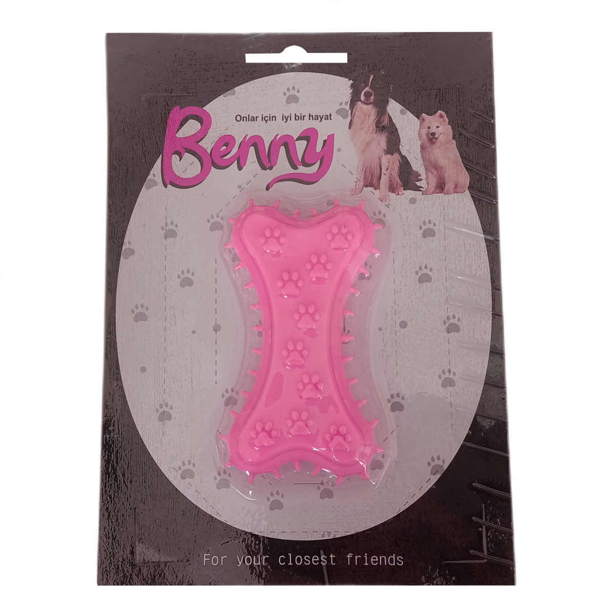 CLZ205 Benny Köpek Oyuncağı Kemik 5.5 x 10 cm Pembe