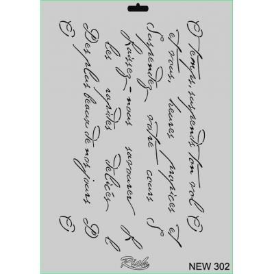 CLZ202 Rich New Seri N-302 Stencil 35x25 cm