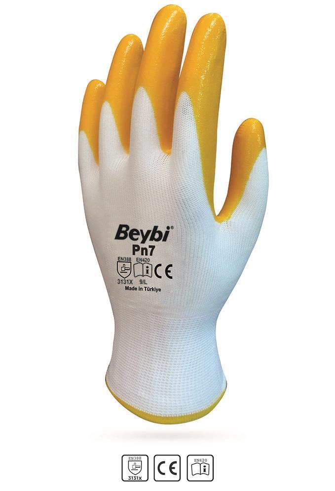 CLZ202 Beybi PN7 No:9 Sarı Nitril Eldiven