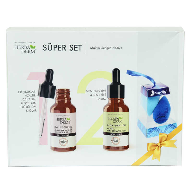 CLZ214 Süper Set Superserum Hyaluronic 3D 30 ML+Biohydration 30 ML + Hediye Makyaj Süngeri