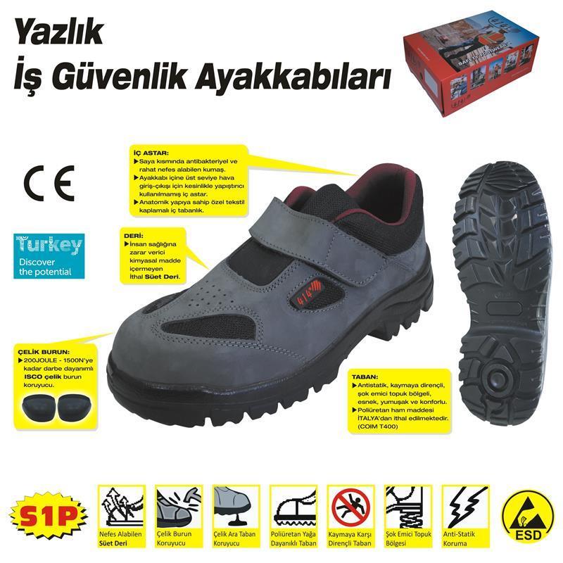 CLZ202 414 YAZLIK S1 44 No Çelik Burunlu Ayakkabı