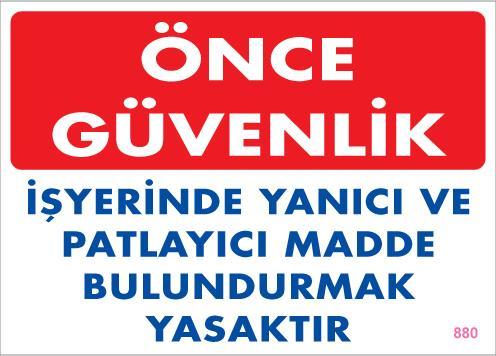 CLZ202 Yanıcı ve Parlayıcı Madde Uyarı Levhası 25x35 KOD:880