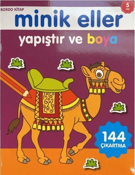 Minik Eller Yapıştır Ve Boya - Bordo Kitap  (4022)