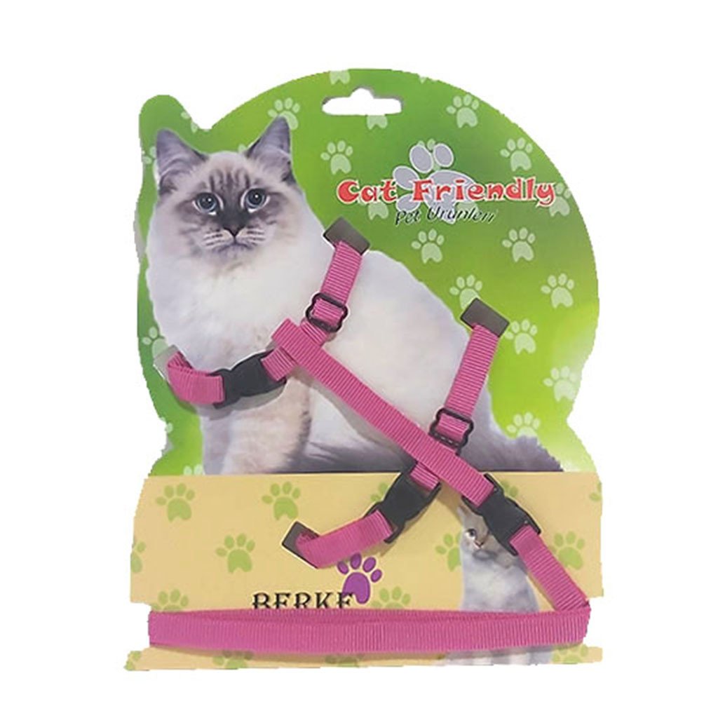 CLZ205 Kedi Göğüs Bel Tasması Dokuma 22/36 cm Mor