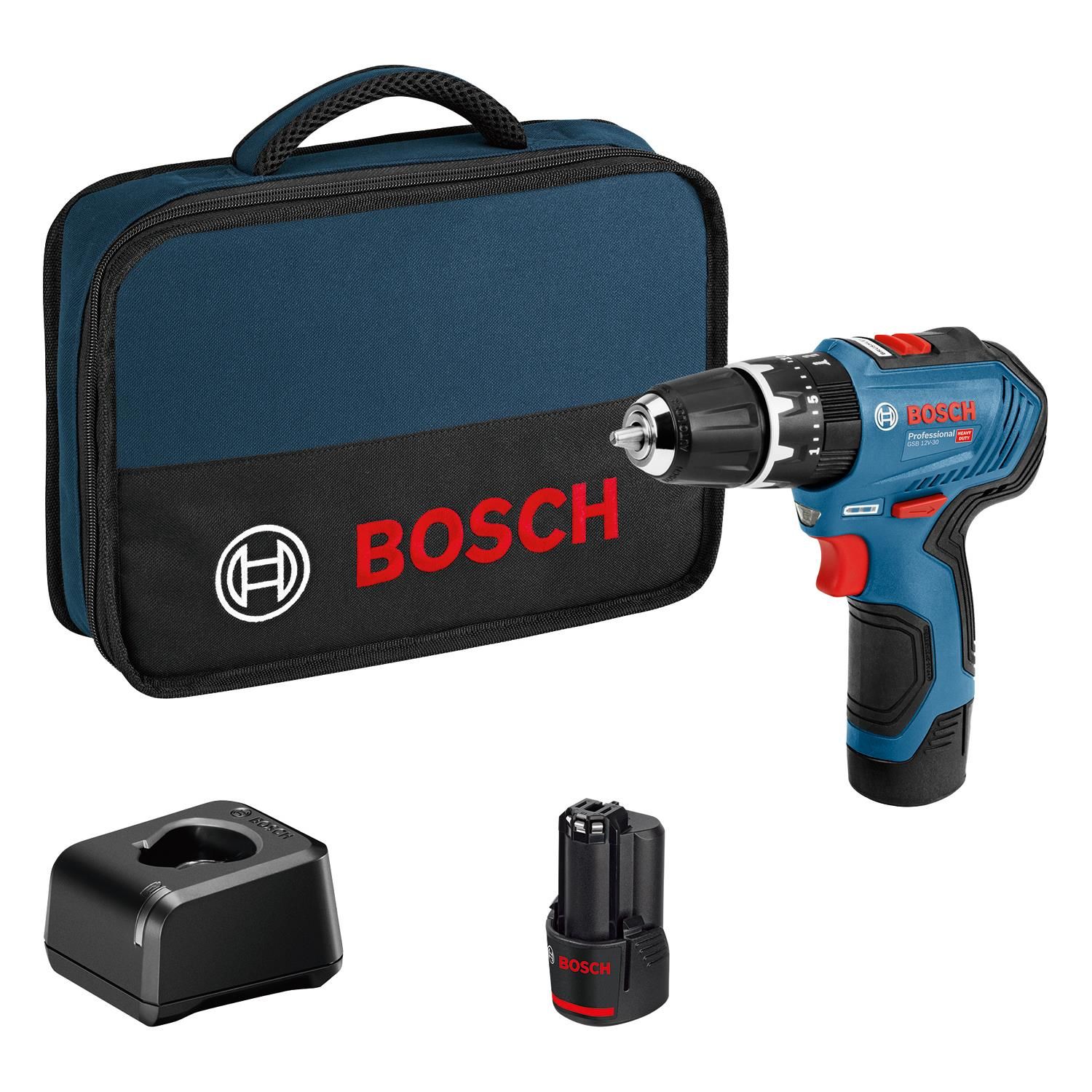 CLZ202 Bosch GSB 12V-30 Çift Akülü Darbeli Delme Vidalama Bez Çantalı