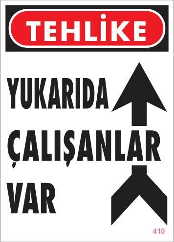 CLZ202 Yukarıda Çalışanlar Var Uyarı Levhası 25x35 KOD: 410