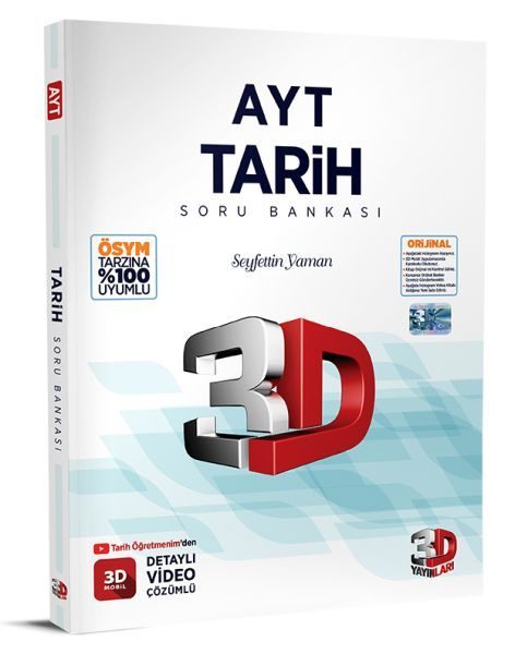 3D Yayınları  AYT Tarih Tamamı Video Çözümlü Soru Bankası  (4022)