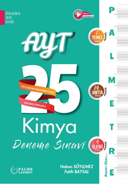 Palmetre Ayt Kimya 25 Deneme Sınavı  (4022)