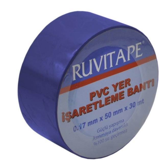 CLZ202 Ruvitape Yer İşaretleme Bandı Mavi 50 mm 30 Metre