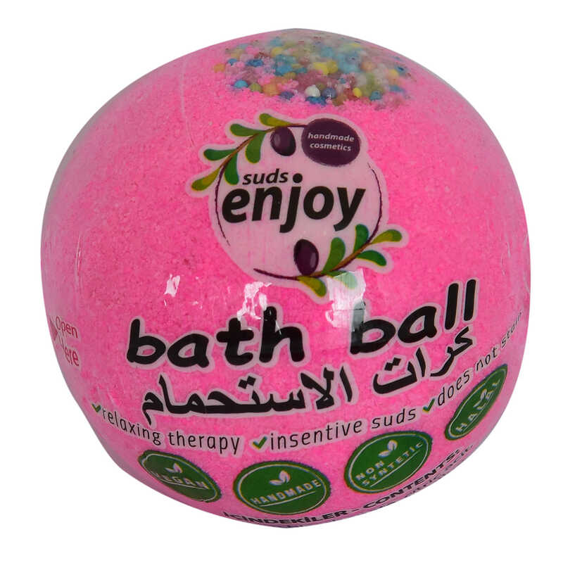 CLZ214 Pembe Düşler El Yapımı Banyo Küvet Topu Sabunu Pembe 90-120 Gr