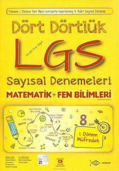 Etkin Dört Dörtlük LGS Sayısal Denemeleri (24,00 TL)  (4022)