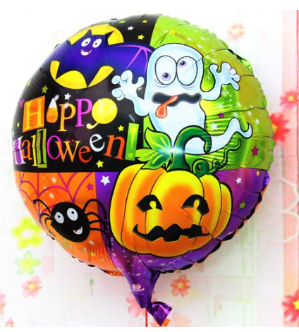 Halloween Örümcekli Kabaklı Folyo Balon 18 inç (CLZ)