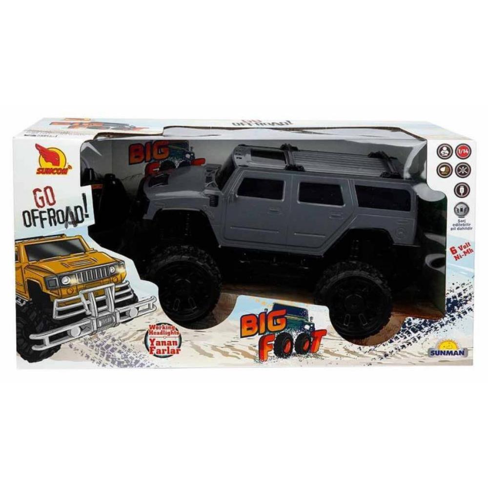 CLZ505 1:14 Uzaktan Kumandalı Big Foot Usb Şarjlı Hummer 34 cm. - Gri