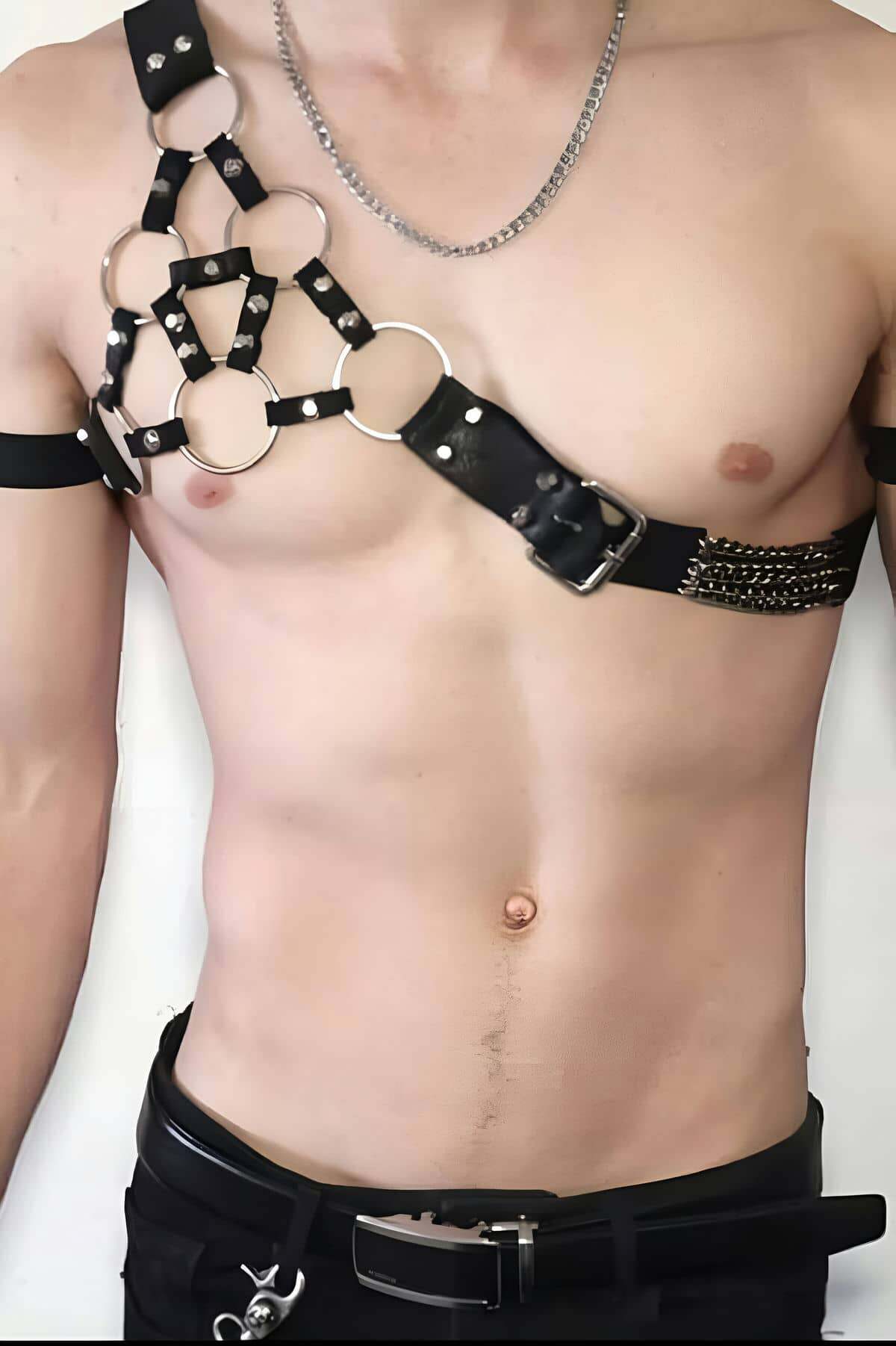 CLZ41 Omuzdan Tek Akılı Erkek Harness - Ürün Rengi:Siyah