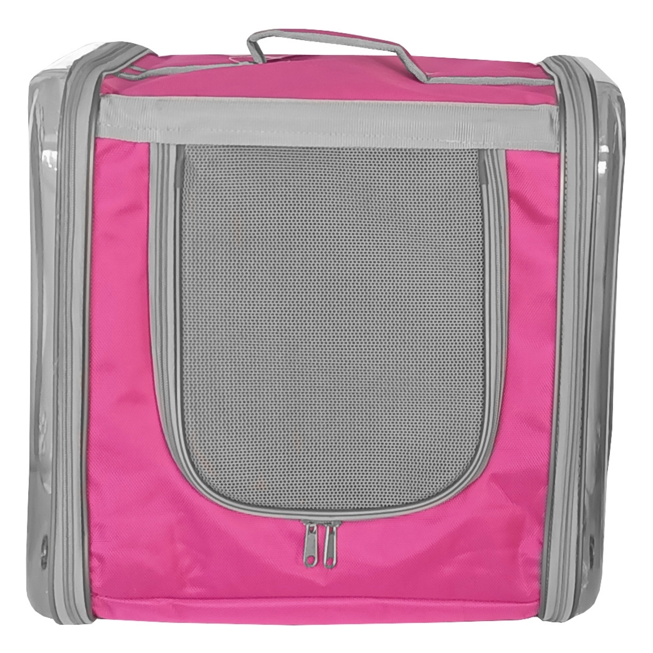 CLZ205  Çift Cam Kedi Köpek Taşıma Çantası 32x40x42 cm Pembe