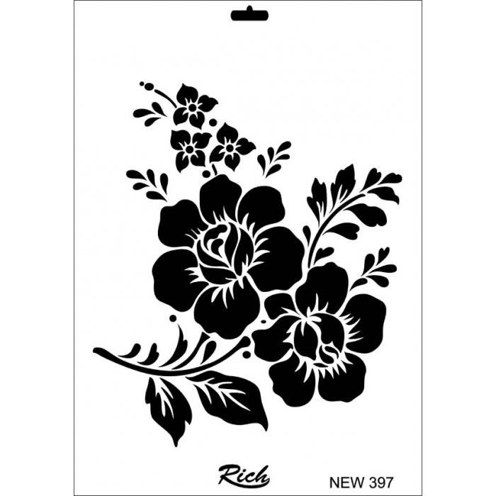 CLZ202 Rich New Seri N-397 Stencil 35x25 cm