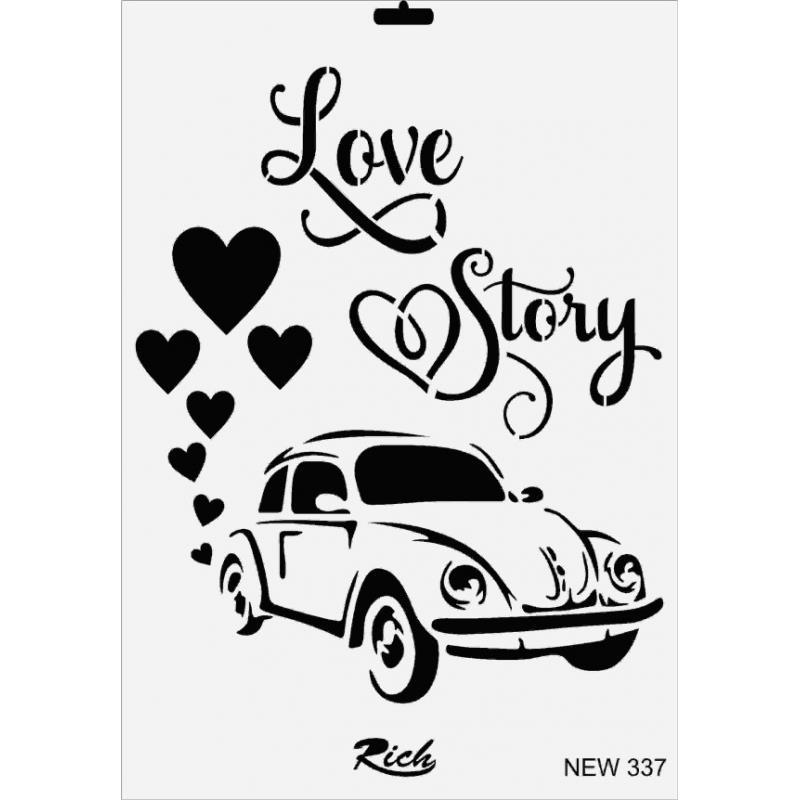 CLZ202 Rich New Seri N-337 Stencil 35x25 cm