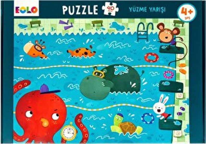 Yer Puzzle-40 Parça Puzzle - Yüzme Yarışı  (4022)