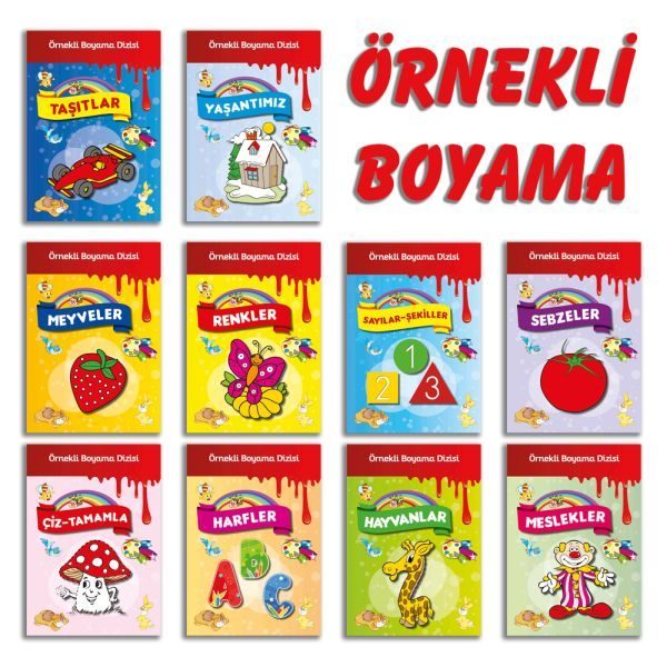 Örnekli Boyama Dizisi 10 Kitap Set  (4022)