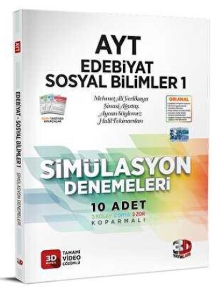 3D Yayınları AYT Edebiyat Sosyal Bilimler 1 Simülasyon Denemeleri  (4022)