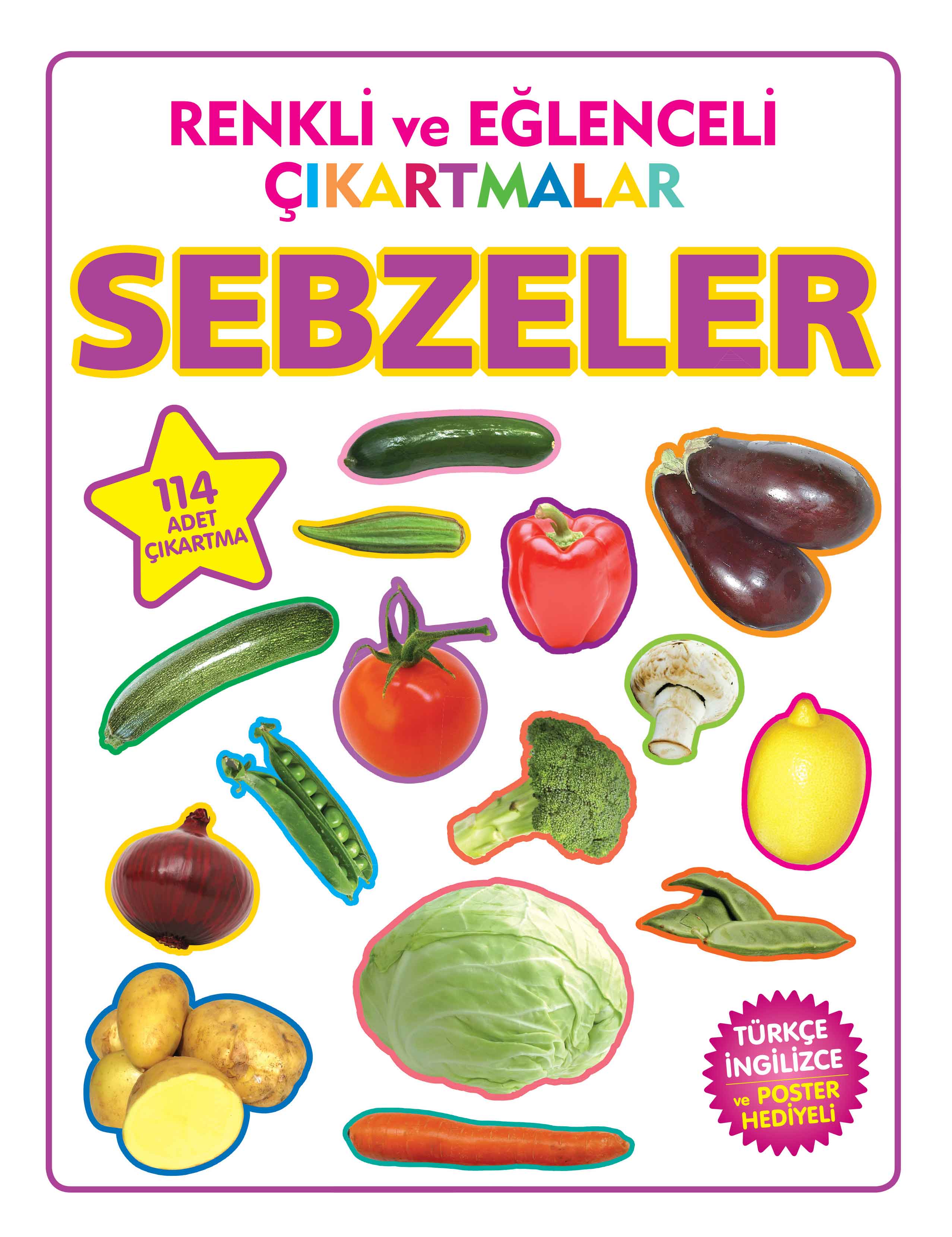 Renkli ve Eğlenceli Çıkartmalar Sebzeler  (4022)