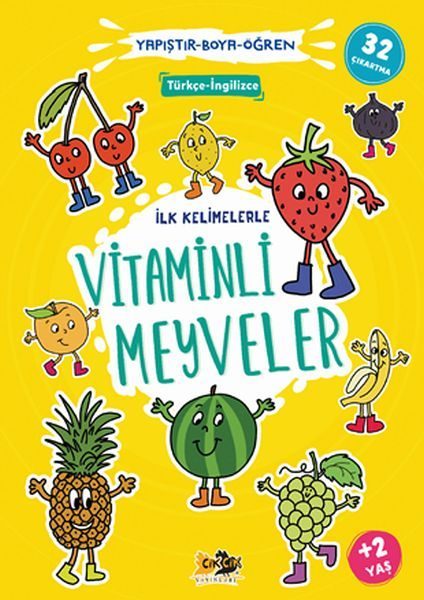 İlk Kelimelerle Vitaminli Meyveler Yapıştır-Boya-Öğren  (4022)