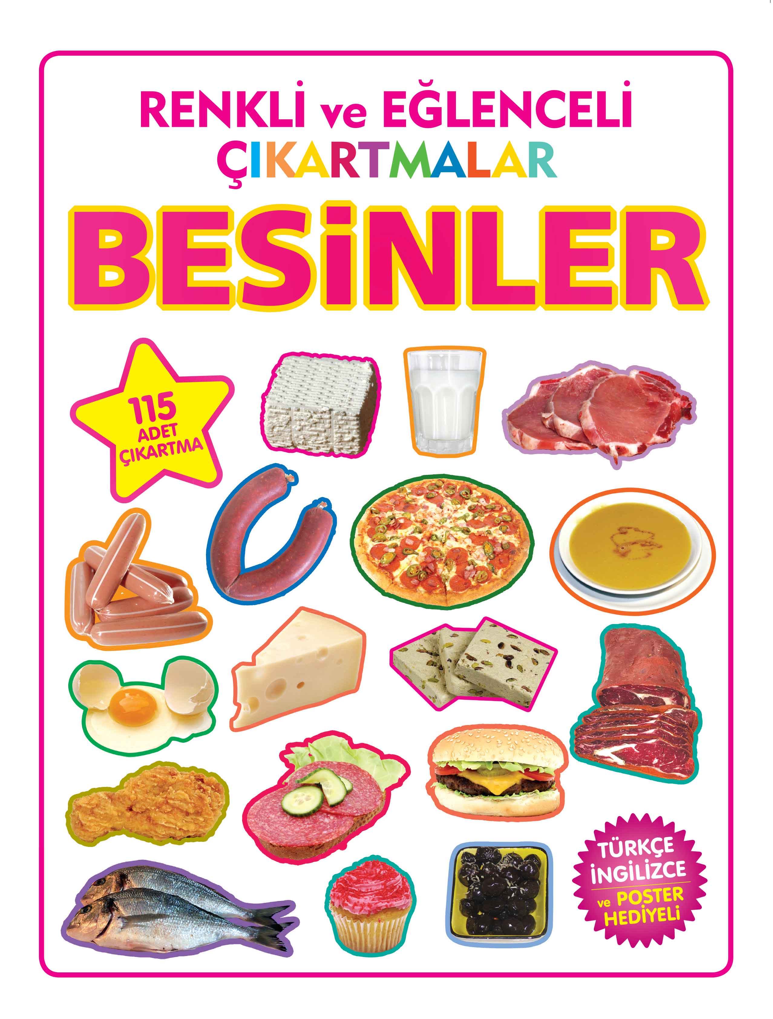 Renkli ve Eğlenceli Çıkartmalar Besinler  (4022)