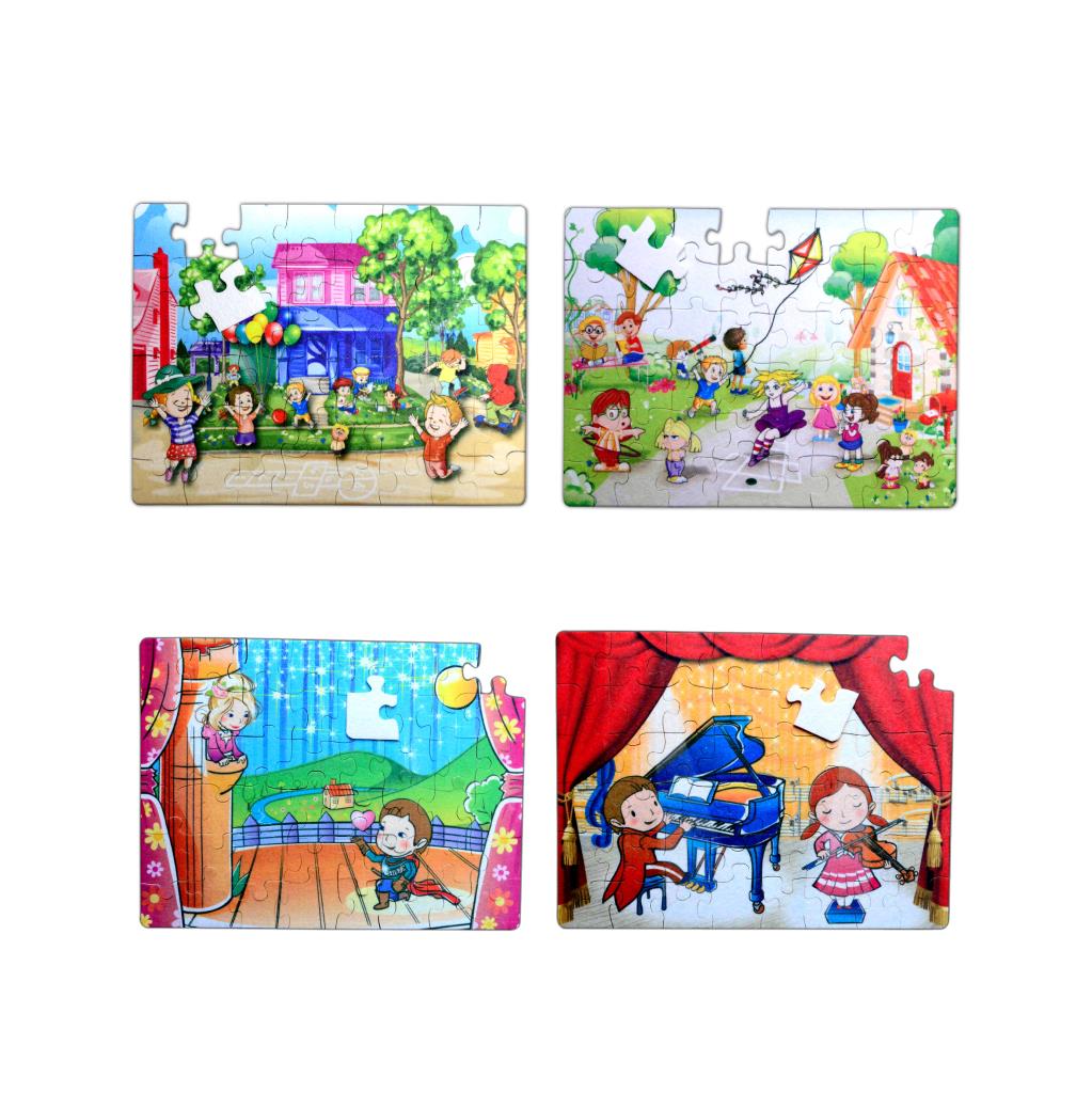 CLZ247 4 Set - 96 Parça  Oyun Parkı ve Sahne 5+ Keçe Yapboz - 5 Yaş Puzzle