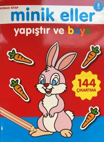 Minik Eller Yapıştır Ve Boya - Kırmızı Kitap  (4022)