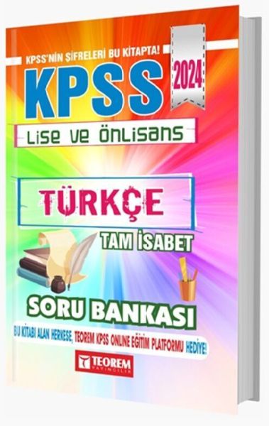 Teorem Yayınları 2024 KPSS Lise Ön Lisans Türkçe Tam İsabet Soru Bankası  (4022)