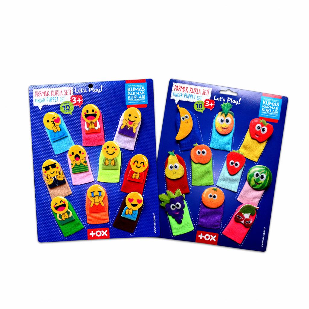 CLZ247 2 Set - 20 Parça  Emojiler ve Meyveler Parmak Kukla