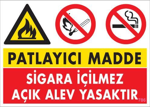 CLZ202 Patlayıcı Madde Uyarı Levhası 25x35 KOD:786