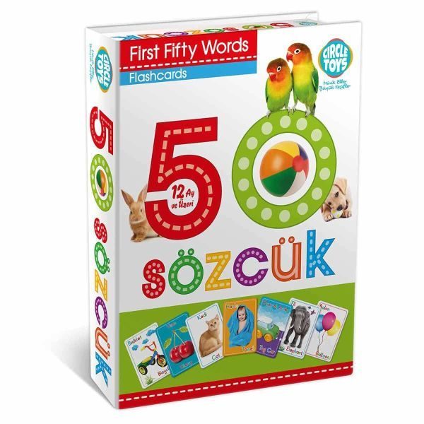 Circle Toys İlk 50 Sözcük İngilizce Türkçe Kartlar  (4022)