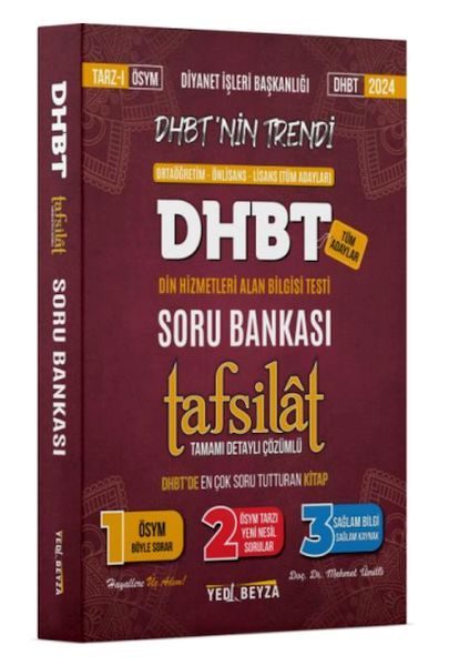 YediBeyza 2024 Dhbt Tafsilât Tamamı Çözümlü Soru Bankası  (4022)