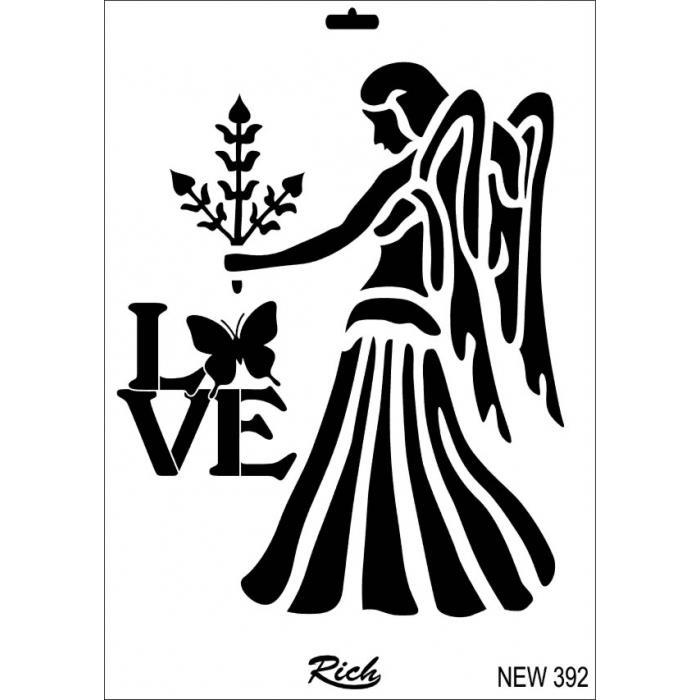 CLZ202 Rich New Seri N-392 Stencil 35x25 cm