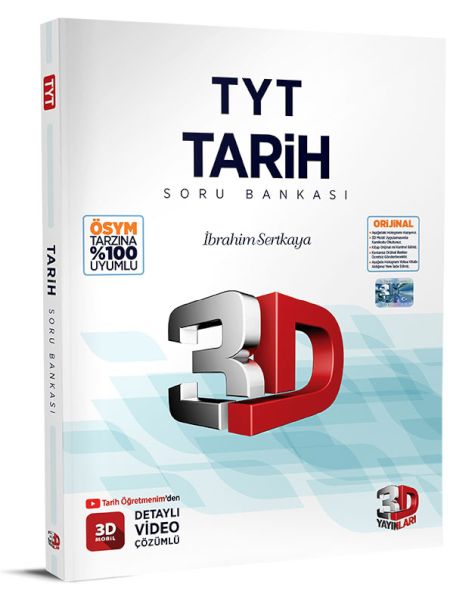 3D Yayınları  TYT Tarih Tamamı Video Çözümlü Soru Bankası  (4022)