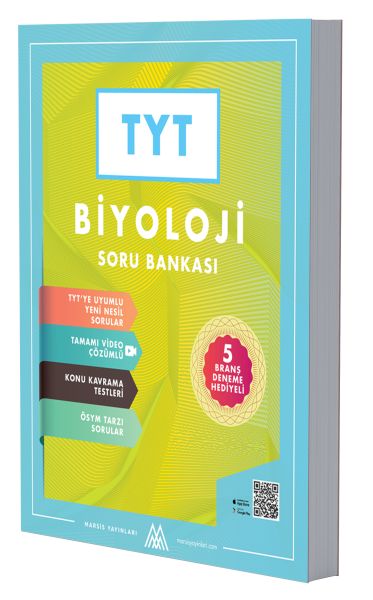 Marsis Yayınları TYT Biyoloji Soru Bankası 5 Deneme Hediyeli-Video Çözümlü  (4022)