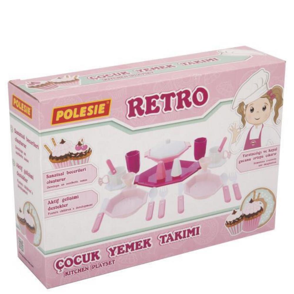 CLZ505  Retro Çay Ve Yemek Takımı Seti 23 Parça Kutulu