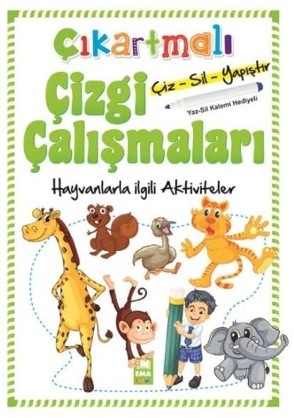 Çıkartmalı Çizgi Çalışmaları - Hayvanlarla İlgili Aktiviteler  (4022)