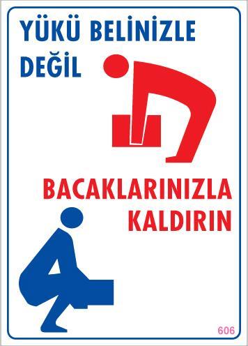 CLZ202 Yükü Belinizle Değil Bacaklarınızla KaldırınLevhası 25x35 KOD: 606