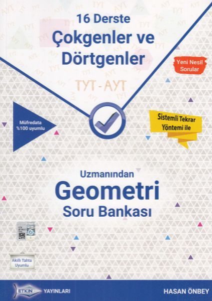 Etkin TYT - AYT Uzmanından Geometri Soru Bankası 16 Derste Çokgenler ve Dörtgenler (32,00 TL)  (4022)