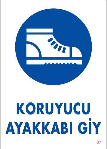 CLZ202 Koruyucu Ayakkabı Giy Uyarı Levhası 25x35 KOD:7