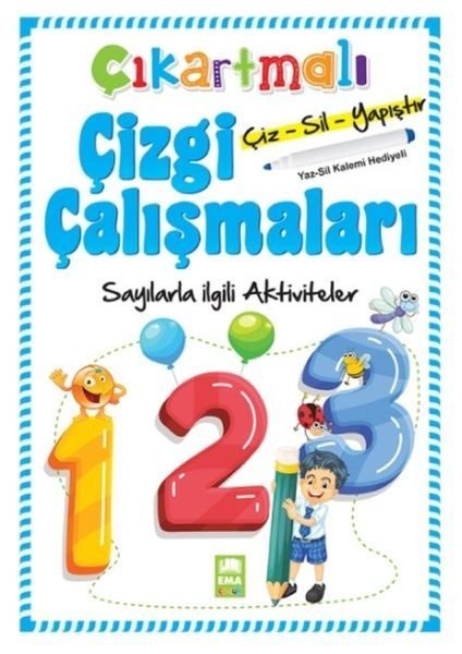 Çıkartmalı Çizgi Çalışmaları-Sayılarla ilgili Aktiviteler  (4022)