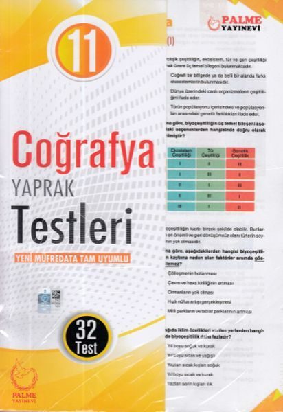 Palme 11.Sınıf Coğrafya Yaprak Test (Yeni)  (4022)